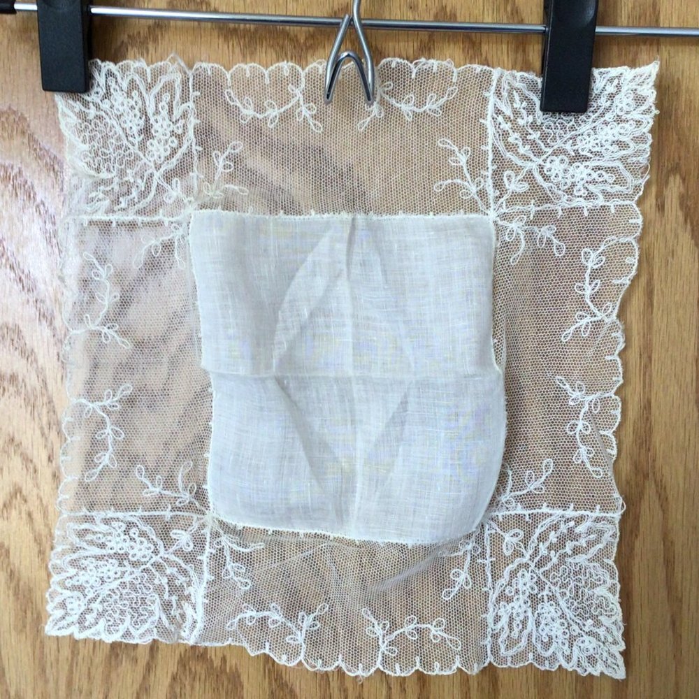 Vintage Lace Trimmed Handkerchief